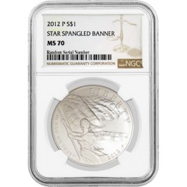 2012 P $1 Star Spangled Banner Commemorative Silver Dollar NGC MS70