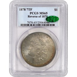 1878 7TF 7 Tail Feathers Reverse Of 1879 $1 Morgan Silver Dollar PCGS MS65 CAC