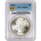 1881 S $1 Morgan Silver Dollar PCGS Secure Gold Shield MS66+ Gem Uncirculated 
