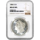 1884 O $1 Morgan Silver Dollar NGC MS62 DPL Deep Proof Like Uncirculated Coin