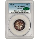 1916 25C Barber Quarter Silver PCGS MS65+ CAC Gem Uncirculated Coin Toned