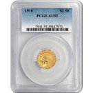 1910 $2.50 Indian Head Quarter Eagle Gold PCGS AU55 About Uncirculated Coin #73