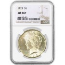 1925 $1 Silver Peace Dollar NGC MS66+ Gem Uncirculated Coin