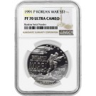 1991 P $1 Korean War Memorial Commemorative Silver Dollar NGC PF70 UC